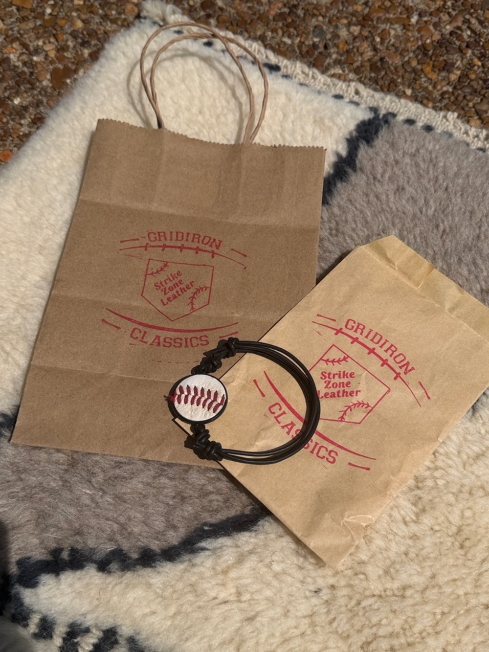 ⚾️Black Leather Real Vintage Baseball Adjustable Wrap Bracelet